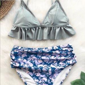 Cupshe magic crystal falbala bikini set XL